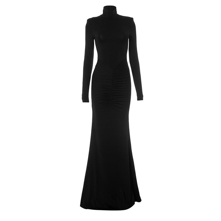 שמלת מקסי גולף בעיצוב כיווצים בגזרת בת הים - יסכה