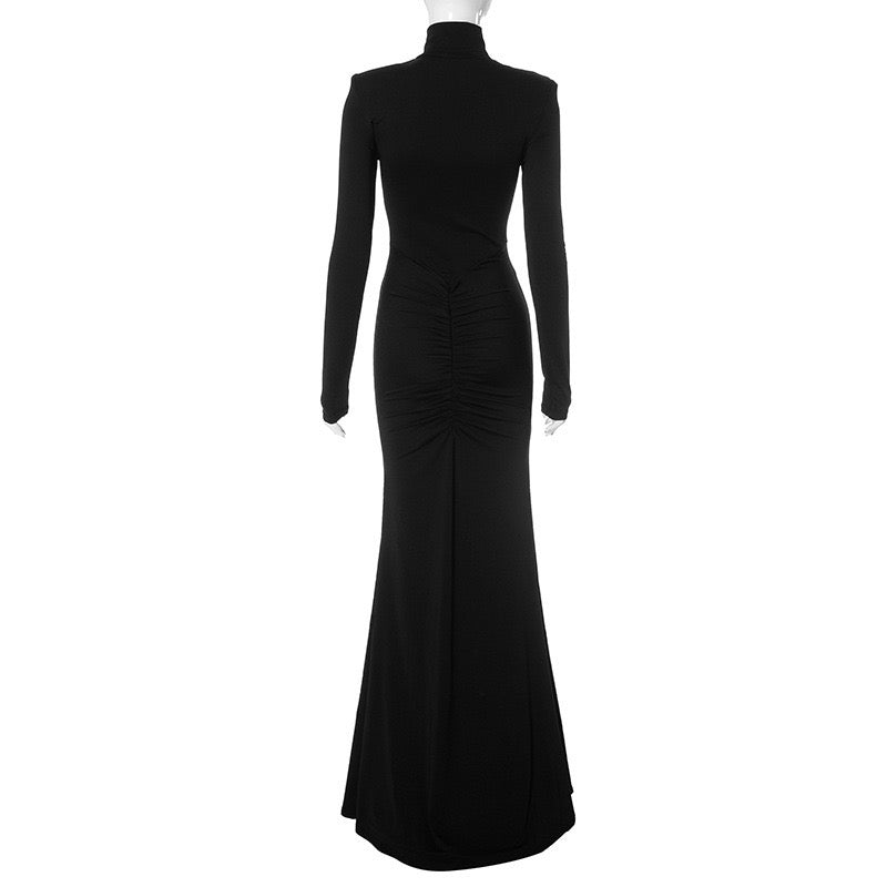 שמלת מקסי גולף בעיצוב כיווצים בגזרת בת הים - יסכה