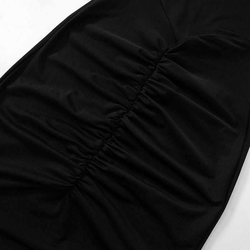 שמלת מקסי גולף בעיצוב כיווצים בגזרת בת הים - יסכה