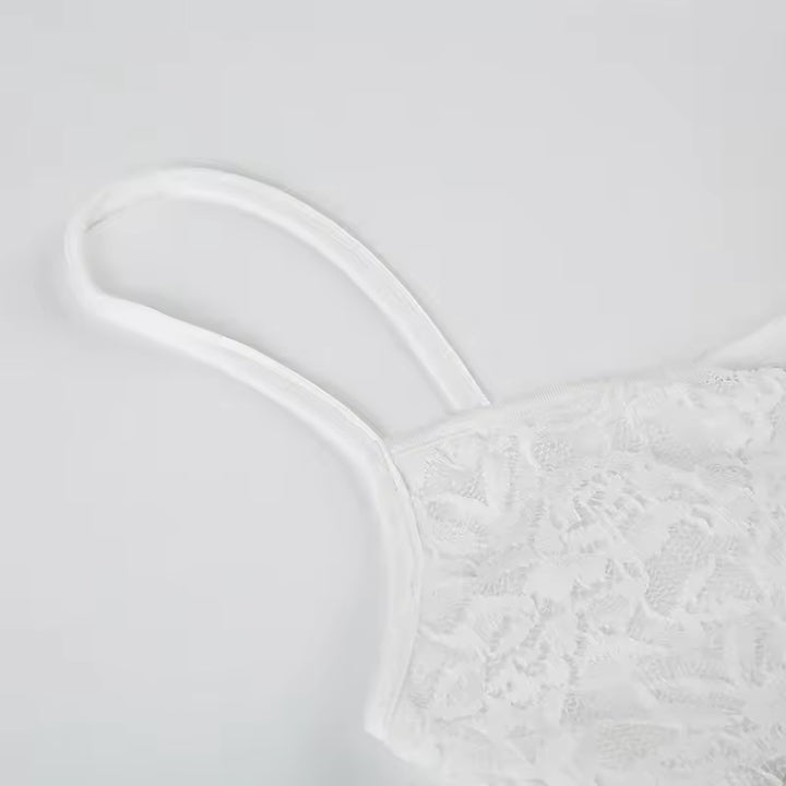 שמלת מיני תחרה בעיטור קשירה - Leanna