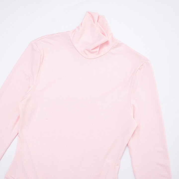 שמלת מקסי גולף בעיצוב קיפולים כיווצים ושסע  - רוזלי