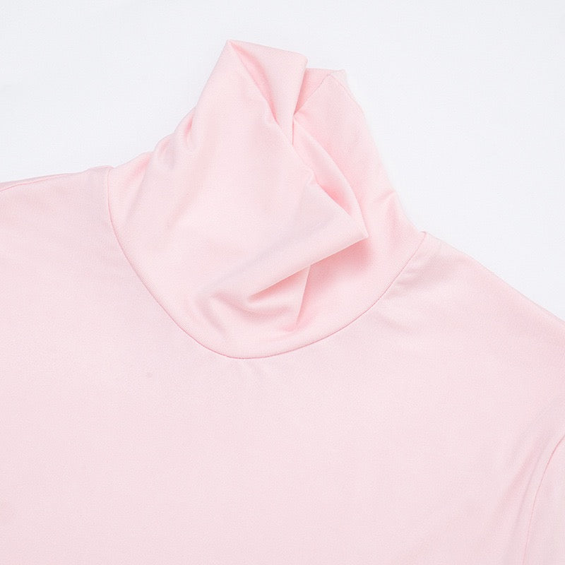 שמלת מקסי גולף בעיצוב קיפולים כיווצים ושסע  - רוזלי