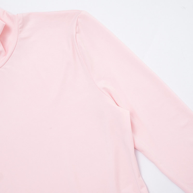 שמלת מקסי גולף בעיצוב קיפולים כיווצים ושסע  - רוזלי