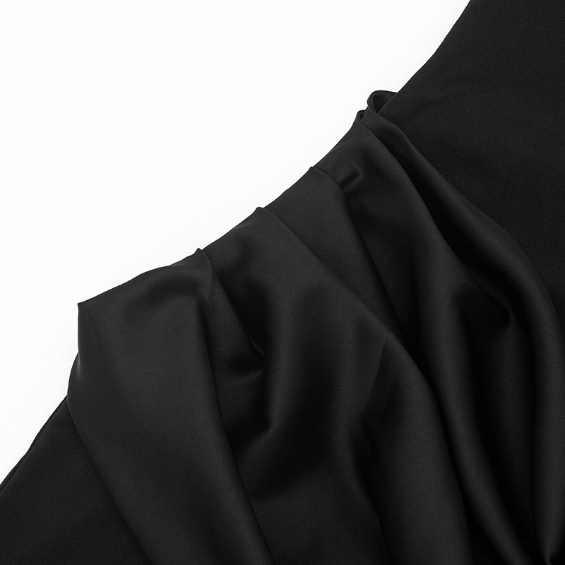 שמלת מקסי בעיצוב קיפולי סאטן - יולאן