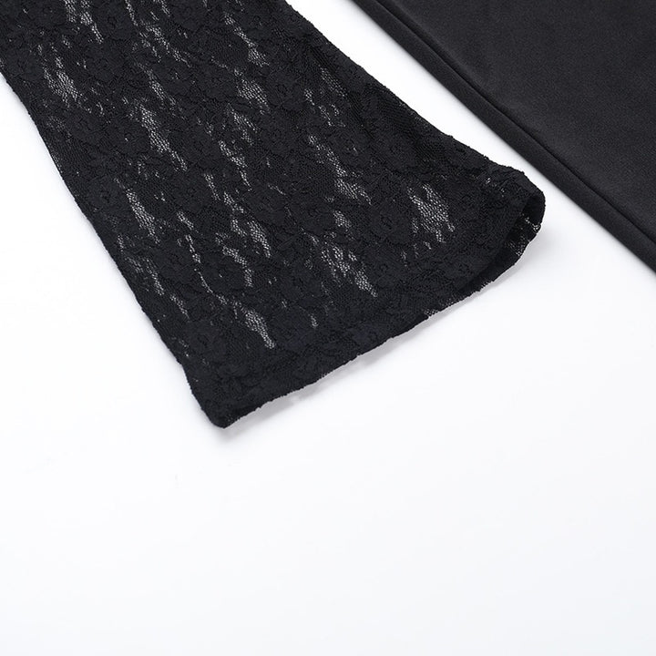 שמלת מקסי אלגנטית בעיצוב כתפיים חשופות בעיטור תחרה - תמרה