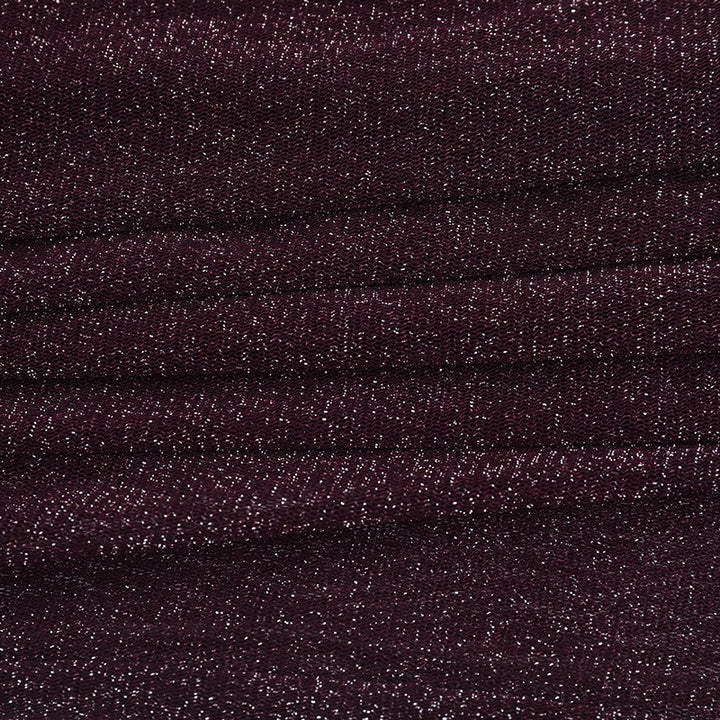 שמלת מקסי נצנצים שקופה בעיצוב כתפיים חשופות בשילוב תחתית טופ וחצאית מיני  - רוקסנה