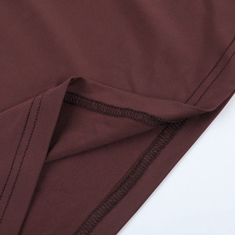 שמלת מקסי נצנצים שקופה בעיצוב כתפיים חשופות בשילוב תחתית טופ וחצאית מיני  - רוקסנה