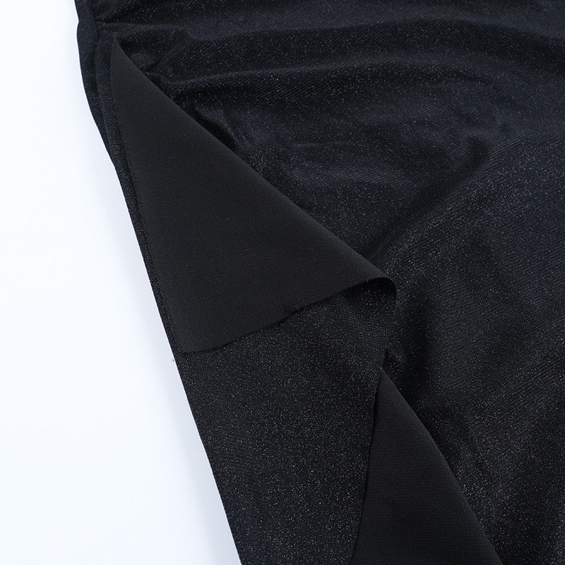 שמלת מקסי נצנצים כתפיים חשופות בעיצוב שסע - בריז׳ה