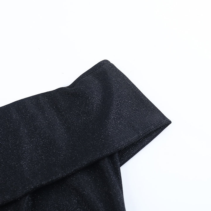 שמלת מקסי נצנצים כתפיים חשופות בעיצוב שסע - בריז׳ה