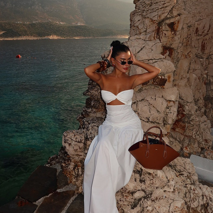 שמלת סטרפלס בעיצוב פתח - ג׳ונהה