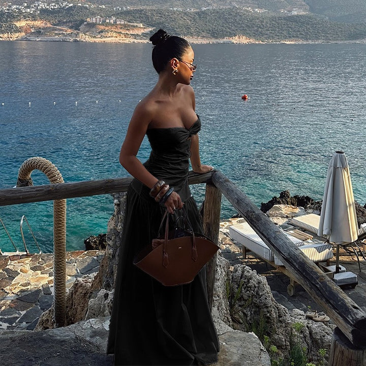 שמלת סטרפלס בעיצוב פתח - ג׳ונהה