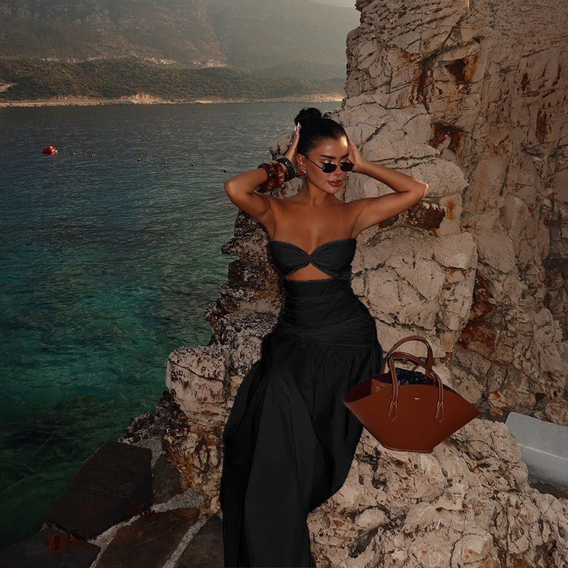 שמלת סטרפלס בעיצוב פתח - ג׳ונהה