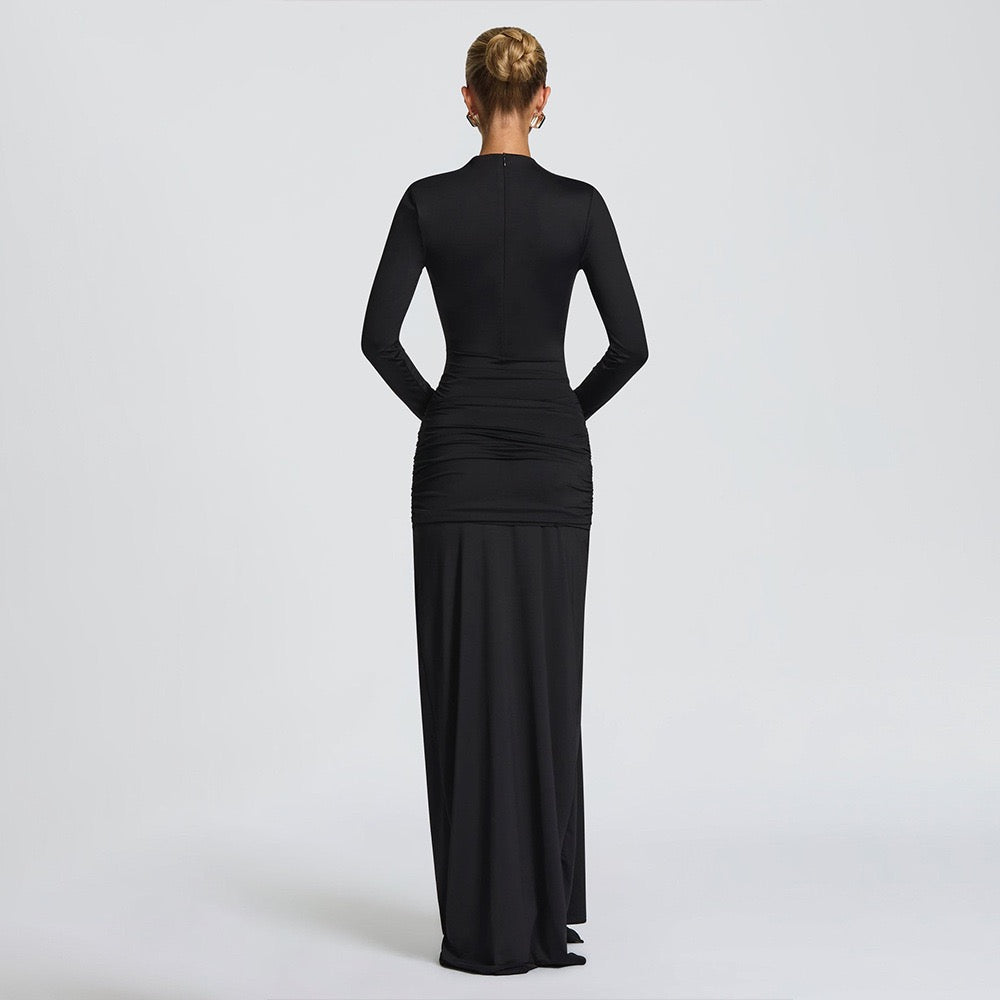 שמלת מקסי בעיצוב פתח וקשירה - סאנה