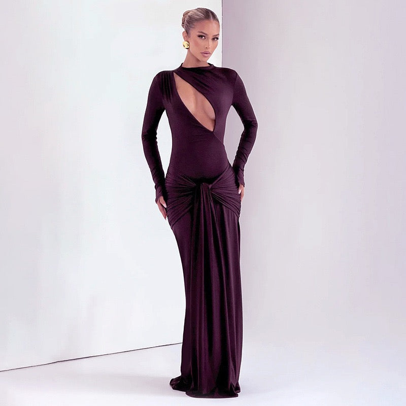 שמלת מקסי בעיצוב פתח וקשירה - סאנה