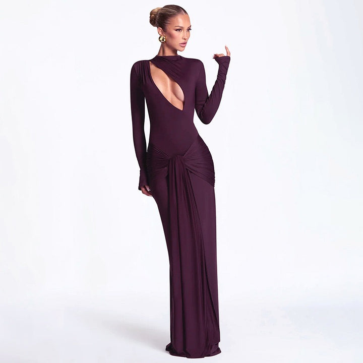 שמלת מקסי בעיצוב פתח וקשירה - סאנה