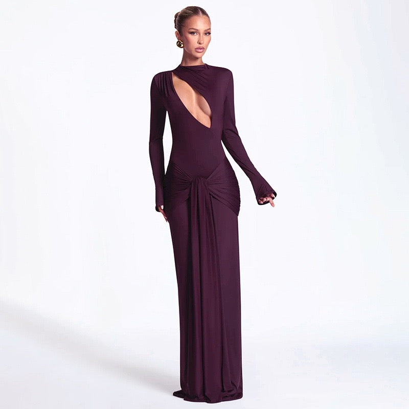 שמלת מקסי בעיצוב פתח וקשירה - סאנה