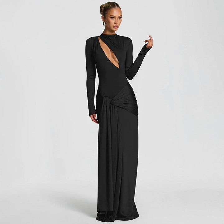 שמלת מקסי בעיצוב פתח וקשירה - סאנה