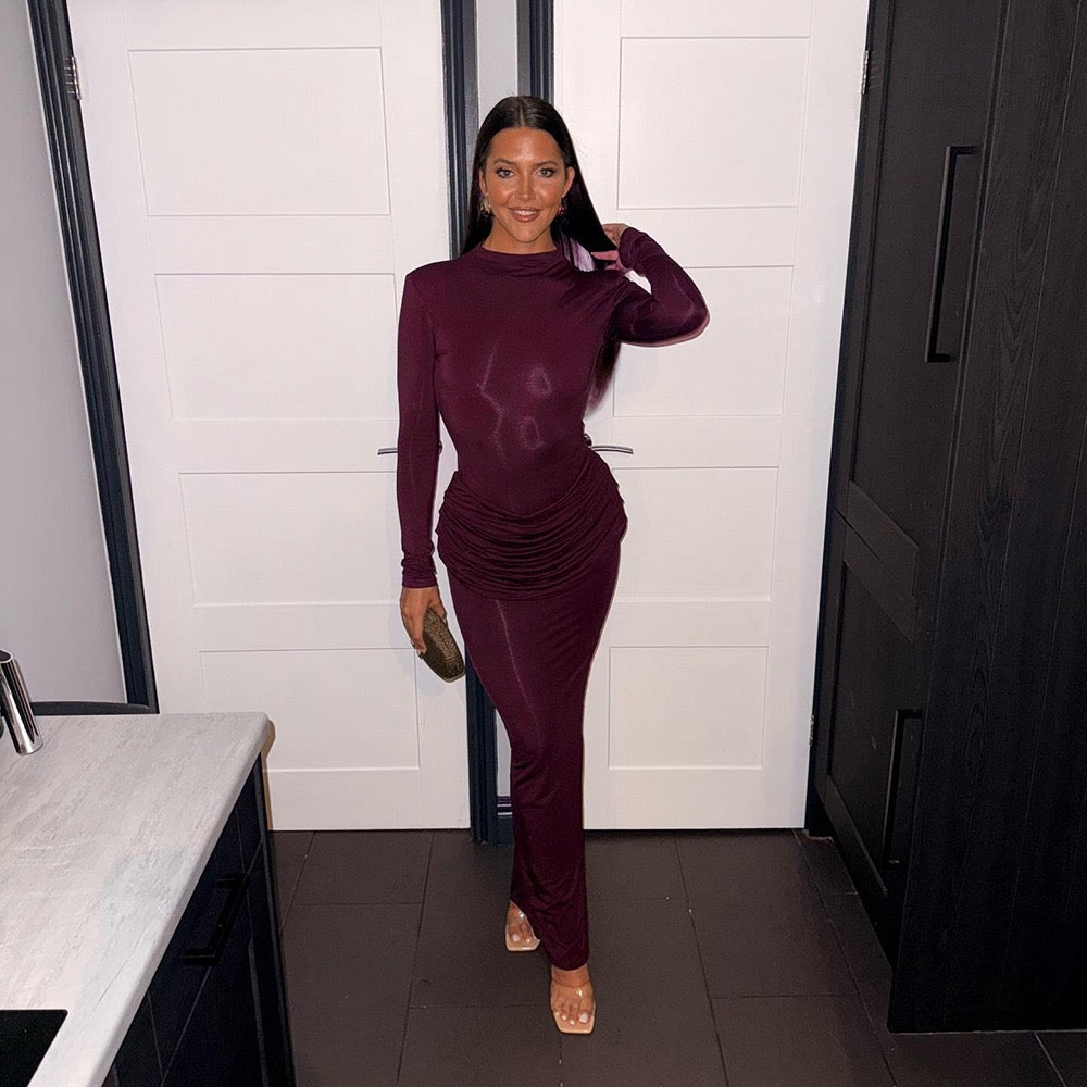 שמלת מקסי בעיצוב קיפולים - מורג