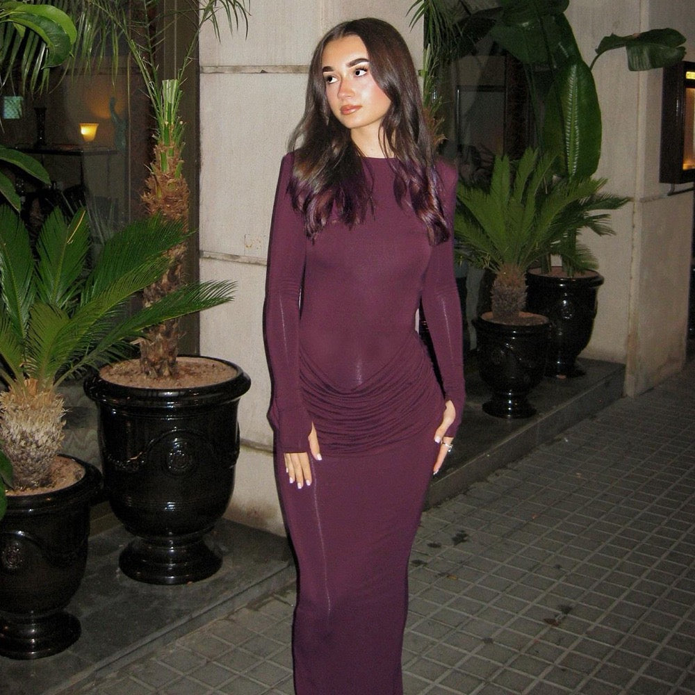 שמלת מקסי בעיצוב קיפולים - מורג