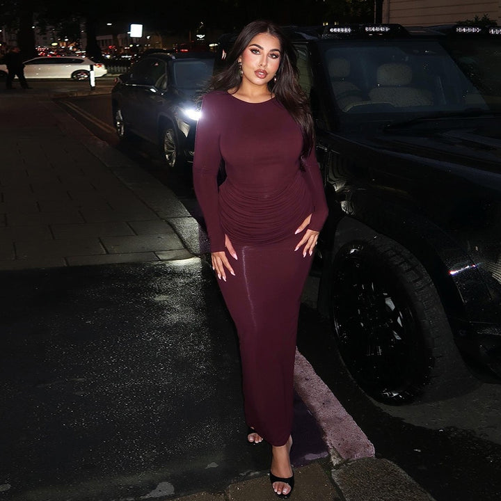 שמלת מקסי בעיצוב קיפולים - מורג