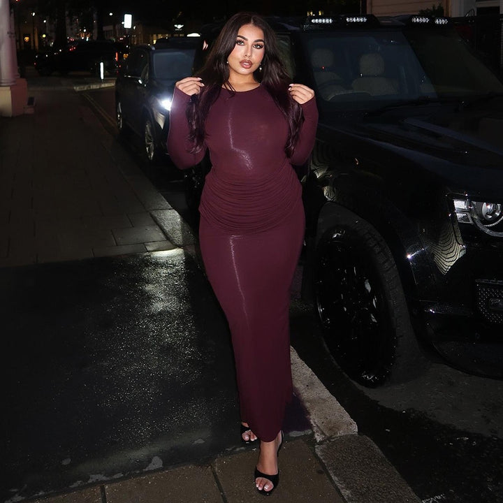 שמלת מקסי בעיצוב קיפולים - מורג