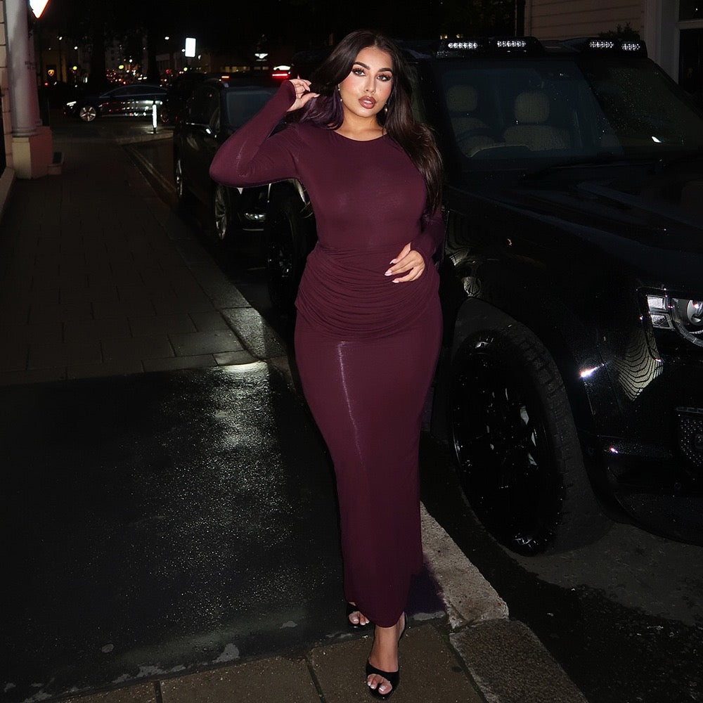 שמלת מקסי בעיצוב קיפולים - מורג