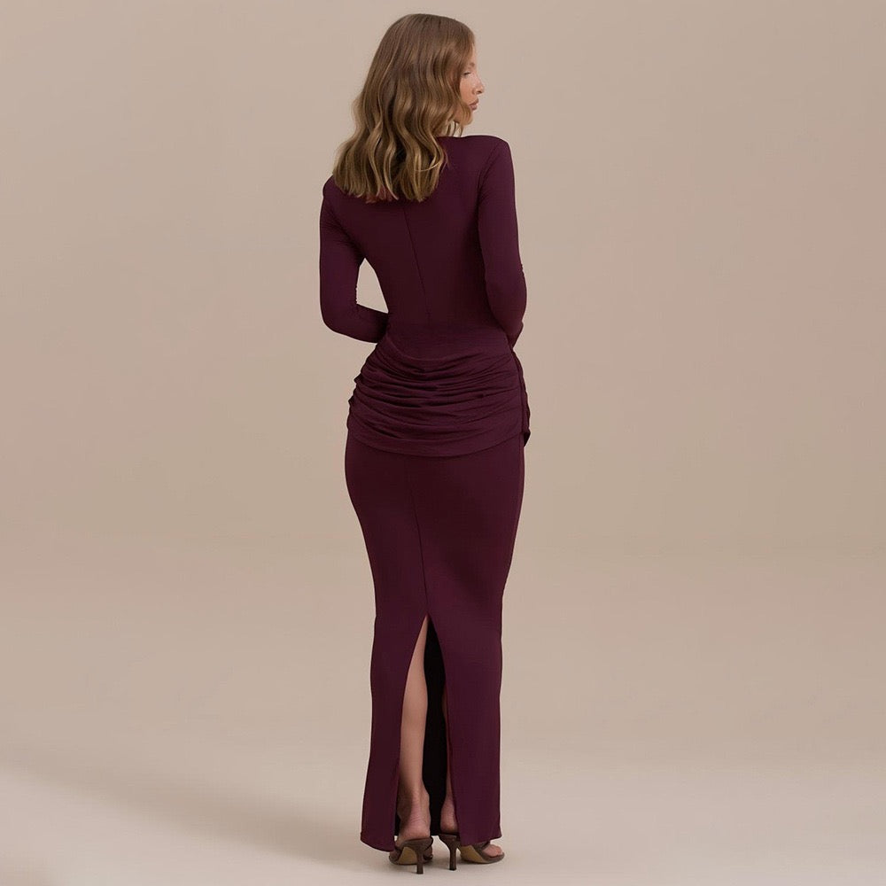 שמלת מקסי בעיצוב קיפולים - מורג