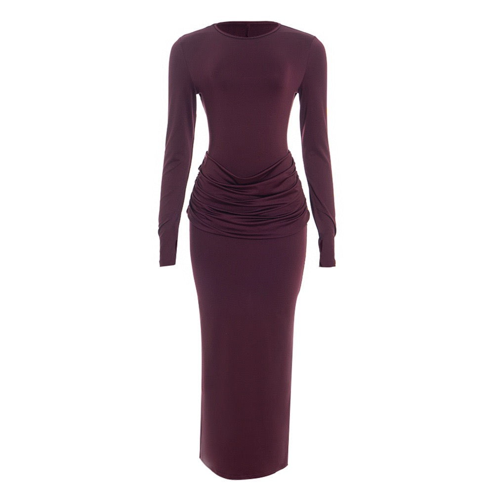 שמלת מקסי בעיצוב קיפולים - מורג