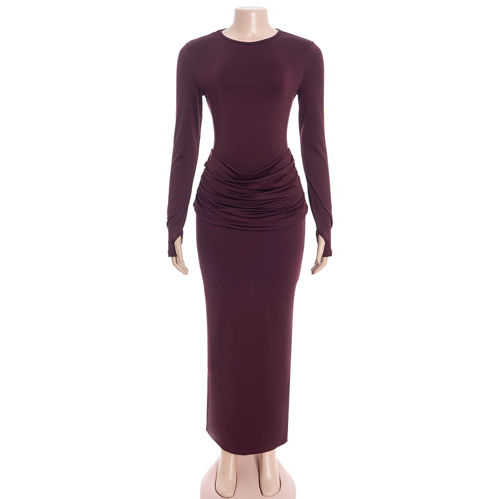 שמלת מקסי בעיצוב קיפולים - מורג