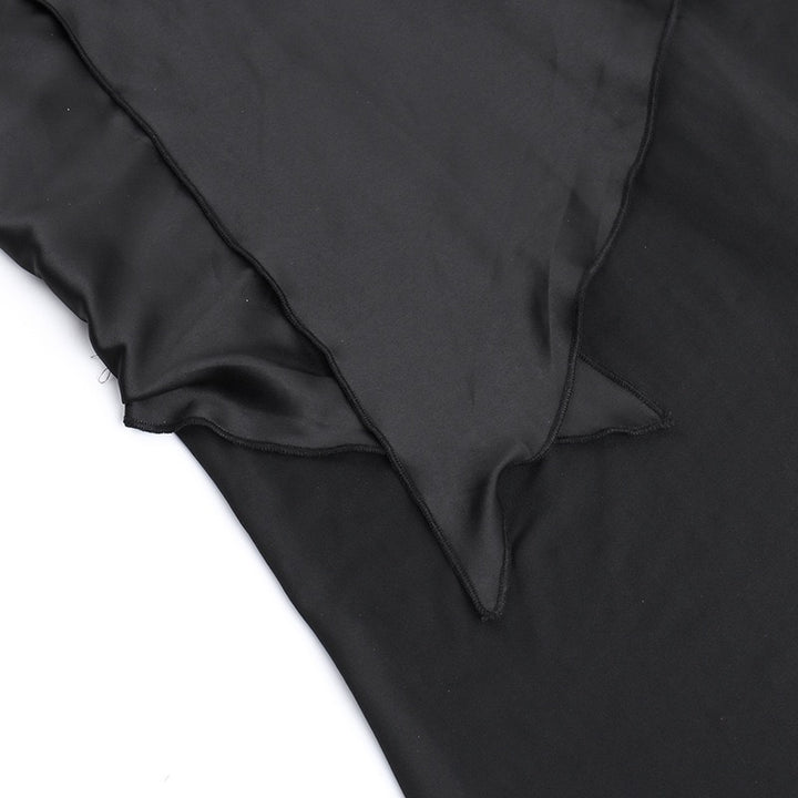 שמלת מקסי אלגנטית בעיצוב כתף חשופה בעיטור סאטן  - פלורן