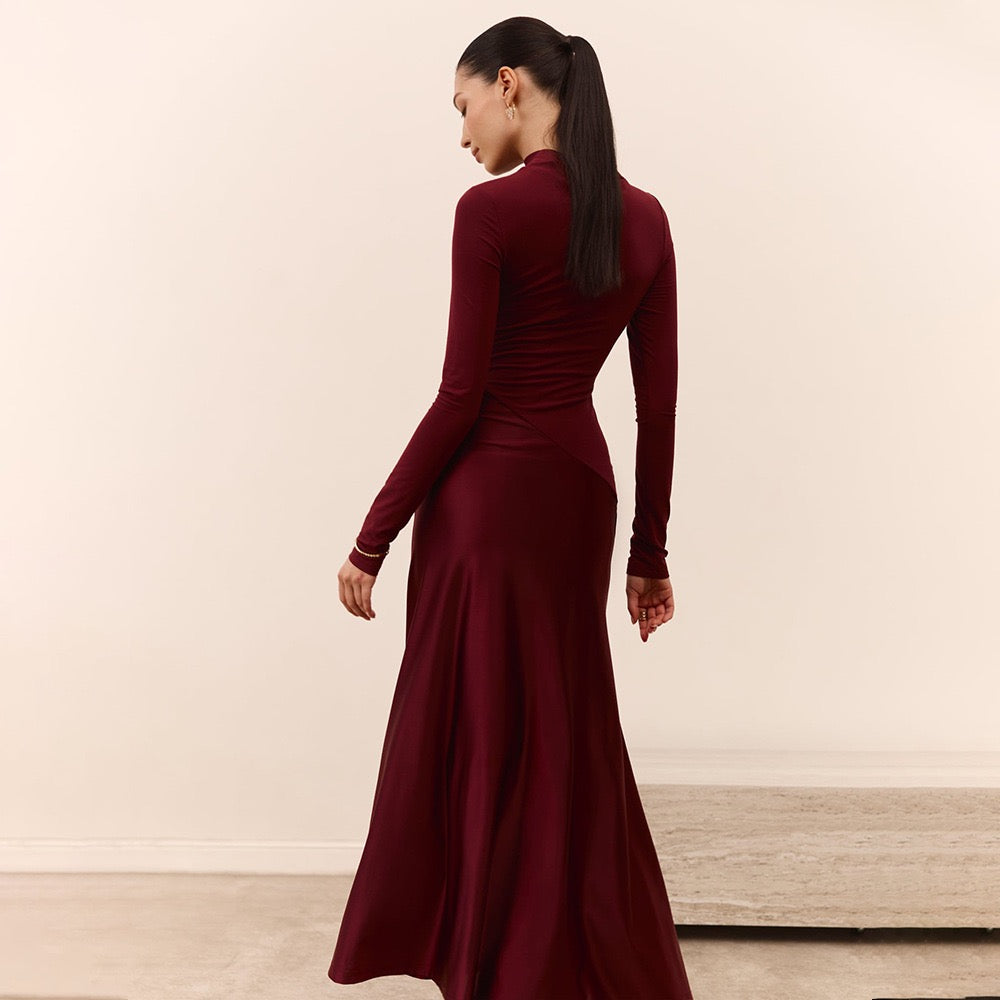 שמלת מקסי בעיצוב סאטן  - שירי