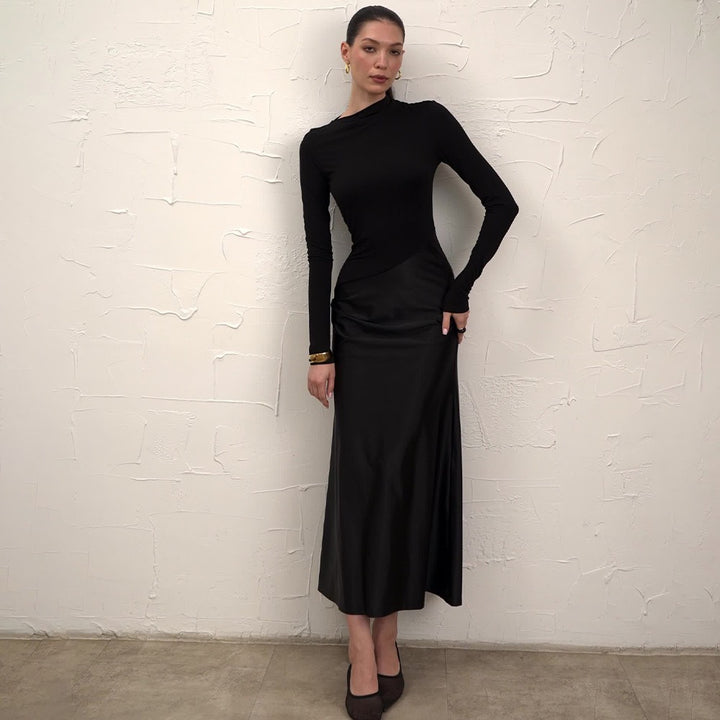 שמלת מקסי בעיצוב סאטן  - שירי