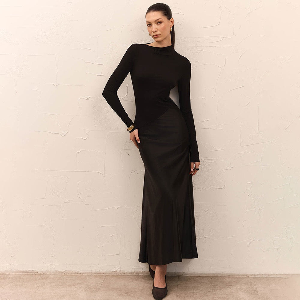 שמלת מקסי בעיצוב סאטן  - שירי