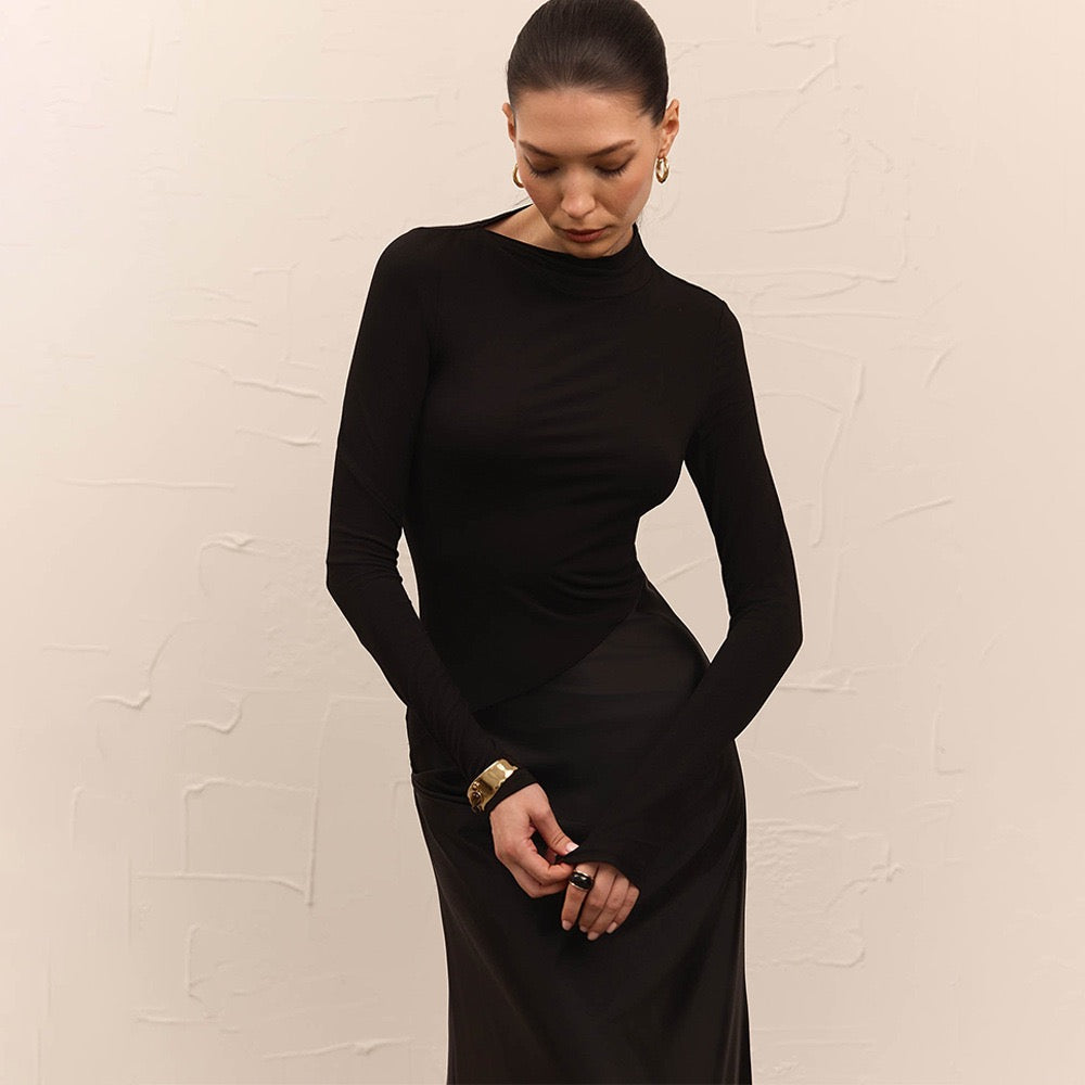 שמלת מקסי בעיצוב סאטן  - שירי