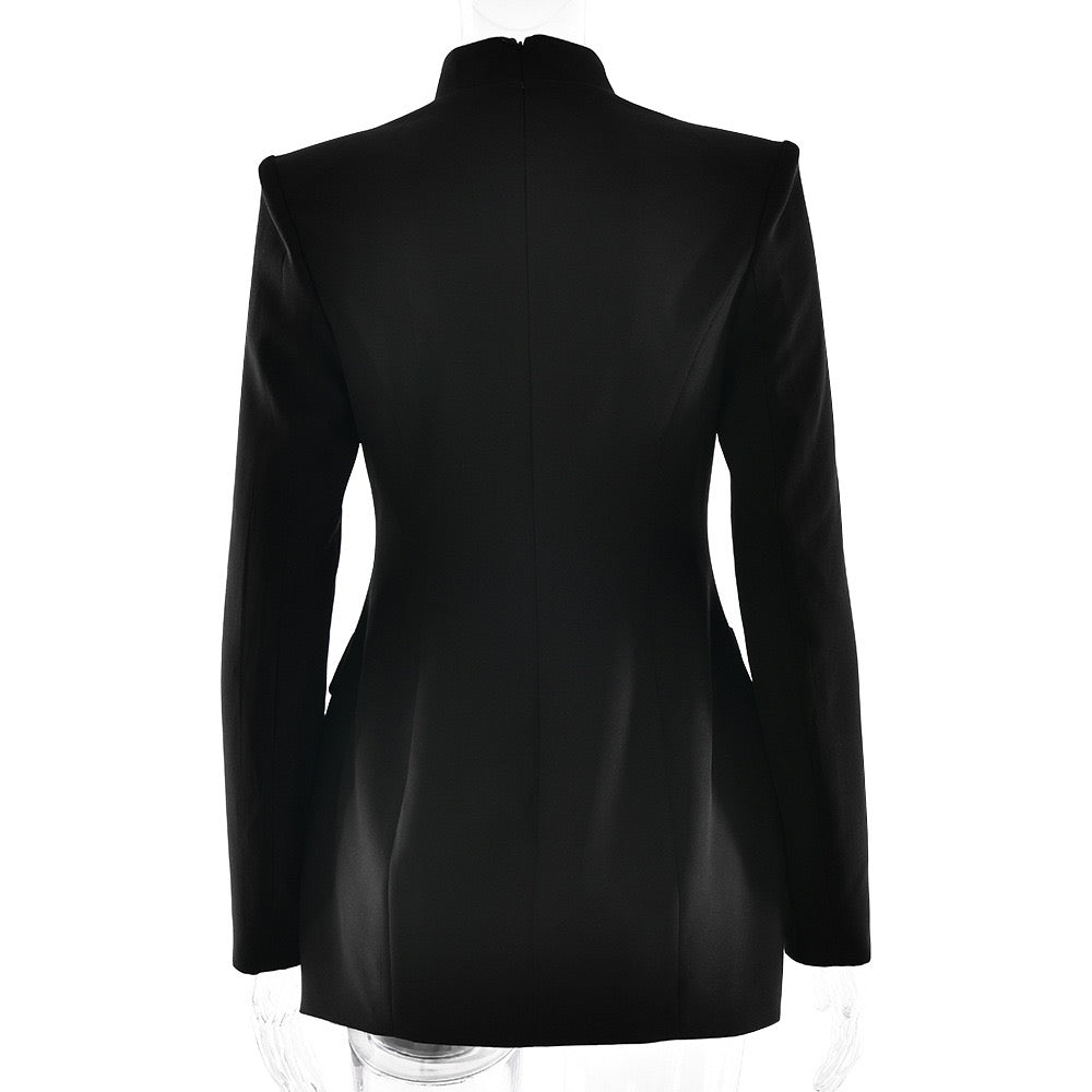 שמלת מיני מחויטת בעיצוב אלגנטי סגירת כפתורים - דיאן