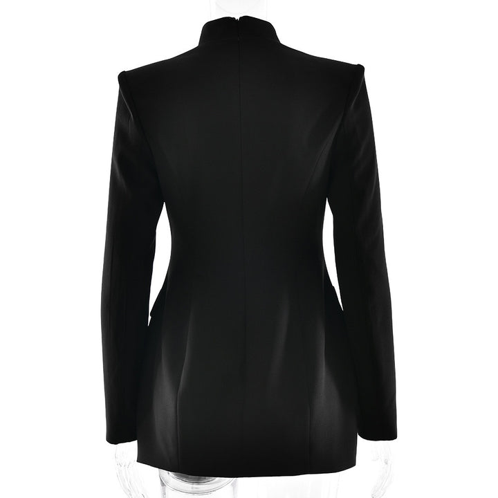 שמלת מיני מחויטת בעיצוב אלגנטי סגירת כפתורים - דיאן