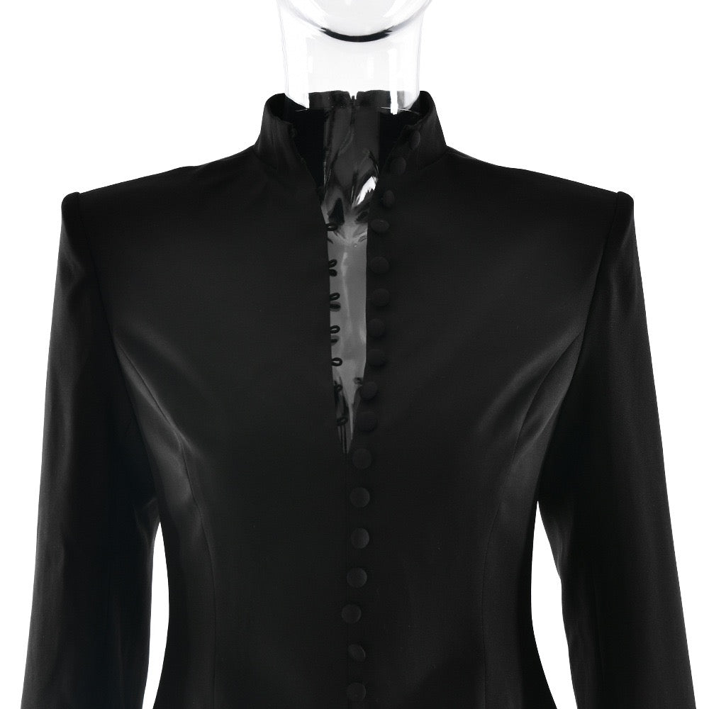 שמלת מיני מחויטת בעיצוב אלגנטי סגירת כפתורים - דיאן