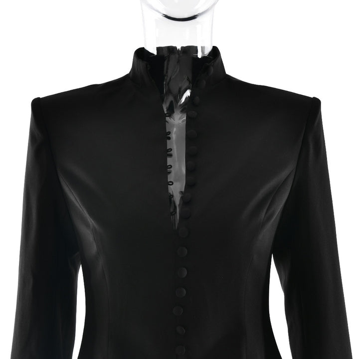 שמלת מיני מחויטת בעיצוב אלגנטי סגירת כפתורים - דיאן