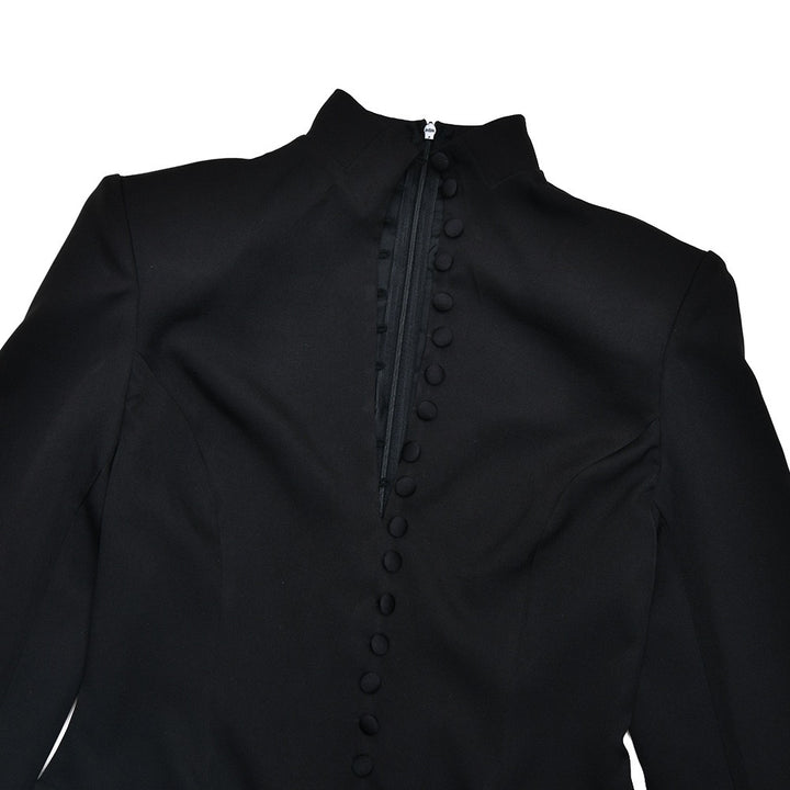 שמלת מיני מחויטת בעיצוב אלגנטי סגירת כפתורים - דיאן