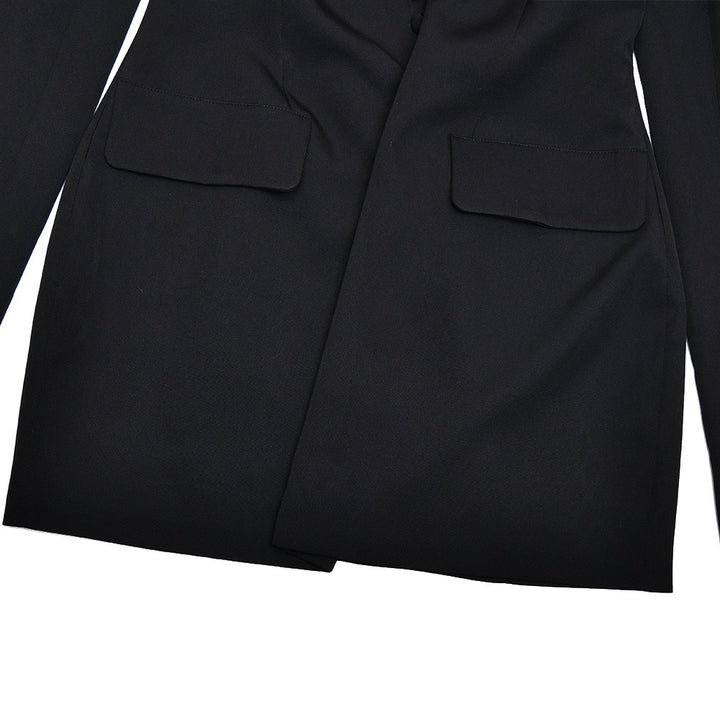 שמלת מיני מחויטת בעיצוב אלגנטי סגירת כפתורים - דיאן