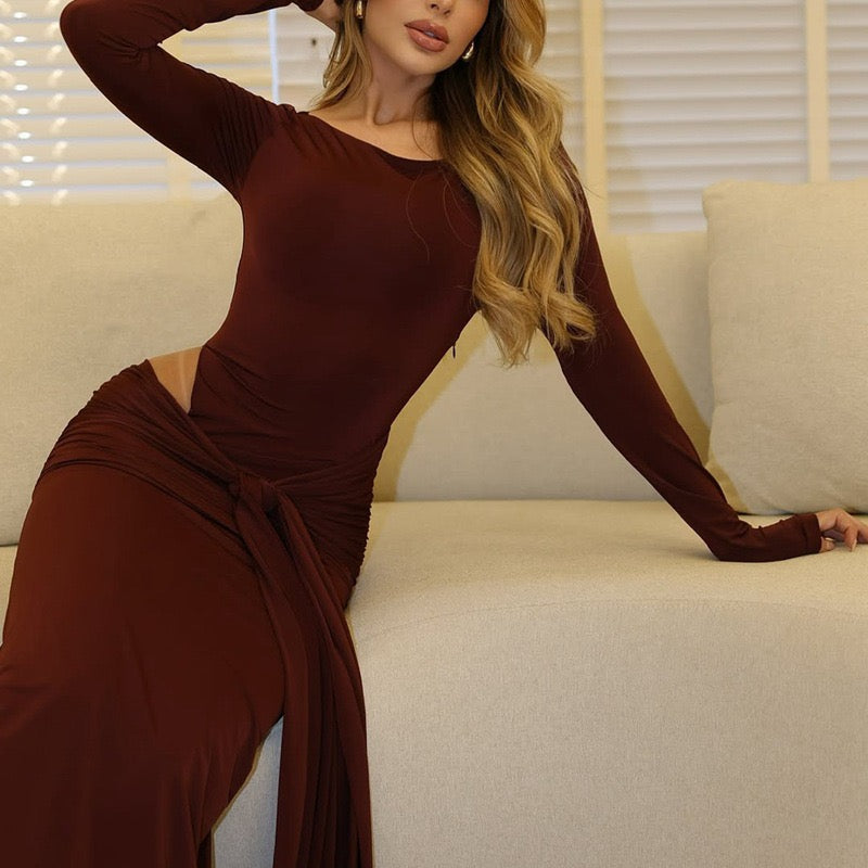 שמלת מקסי בעיצוב קשירה ופתח - אליאור