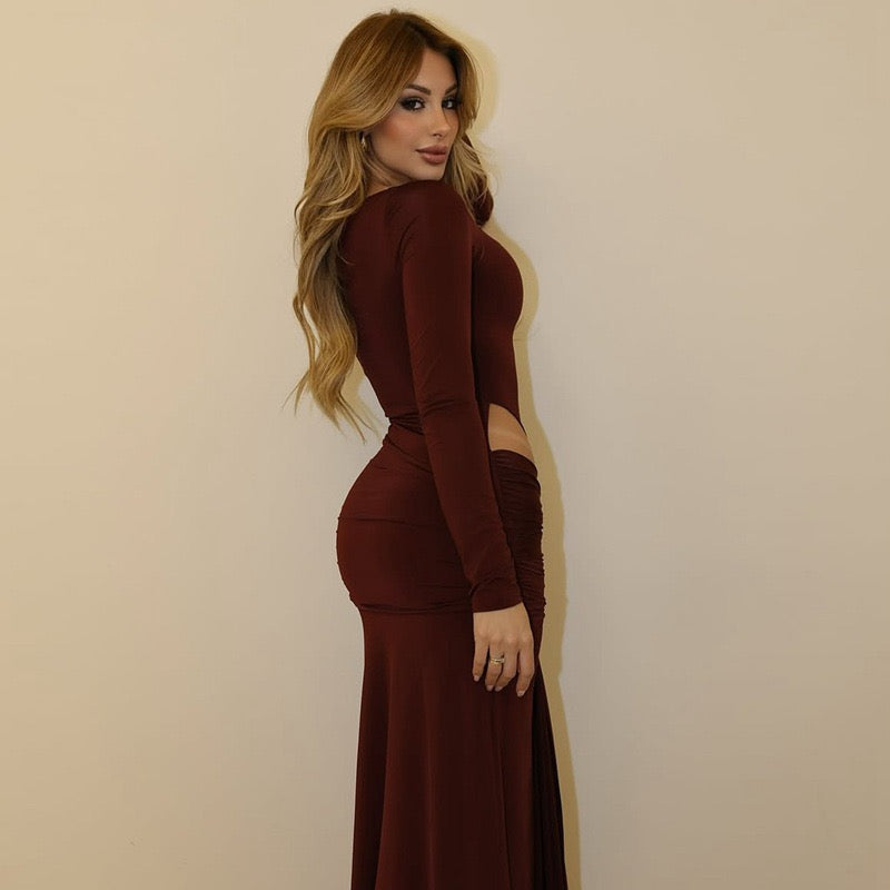 שמלת מקסי בעיצוב קשירה ופתח - אליאור