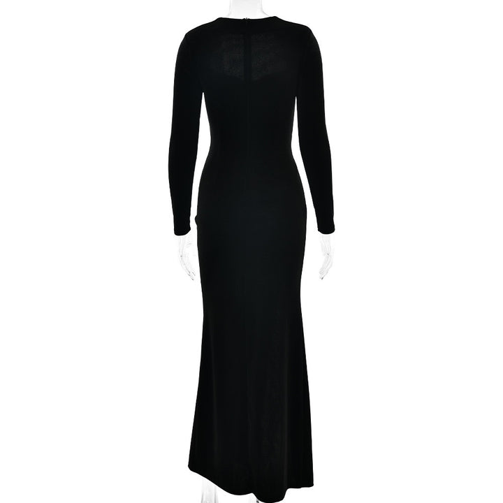 שמלת מקסי קטיפה בעיצוב שסע - פראג