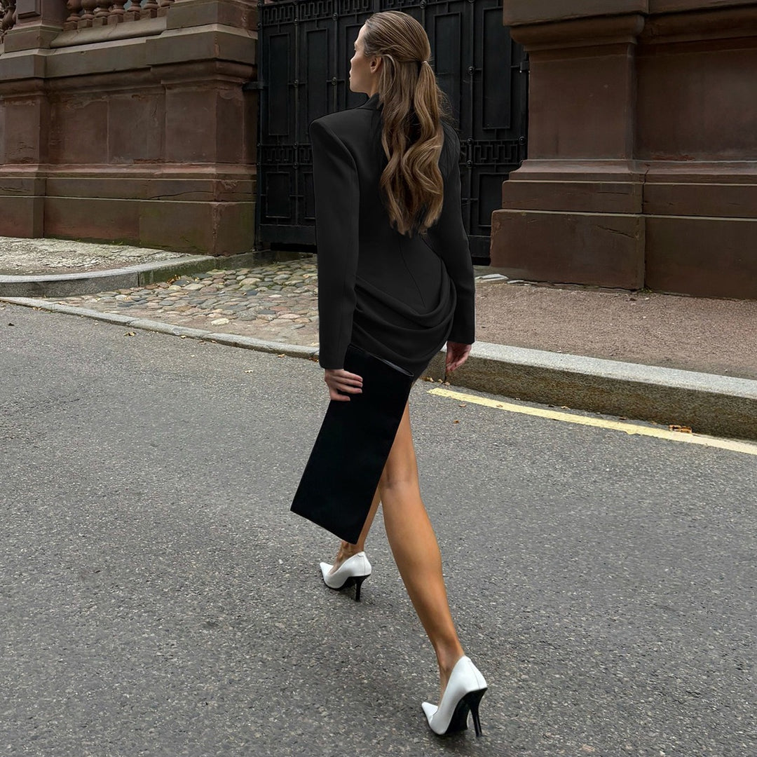 שמלת מיני מחויטת בעיצוב קיפולים - DIN