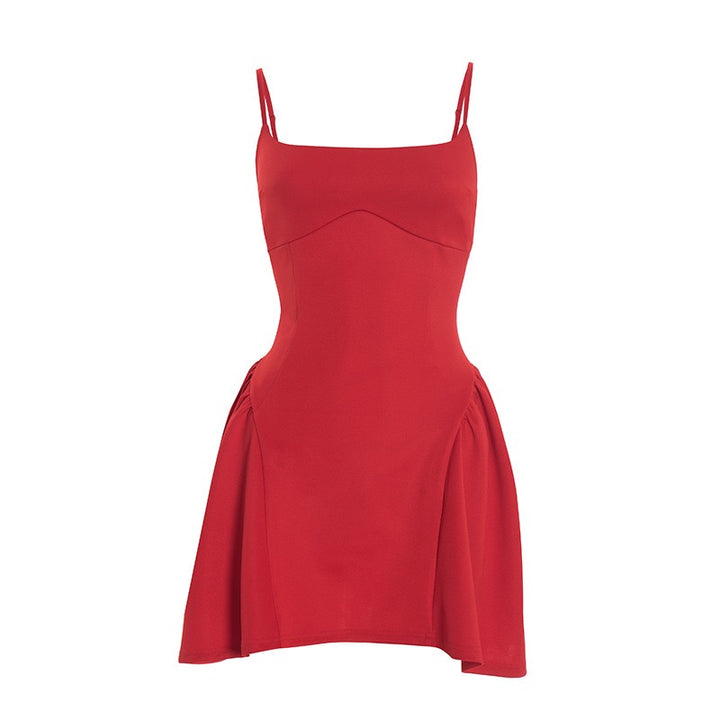 שמלת מיני בגזרת A - שקד