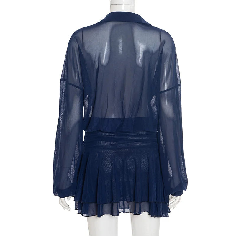 שמלת מיני שיפון מלמלה בעיצוב כפתורים - רעות