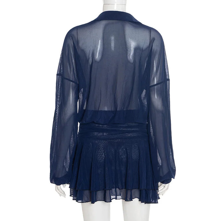 שמלת מיני שיפון מלמלה בעיצוב כפתורים - רעות