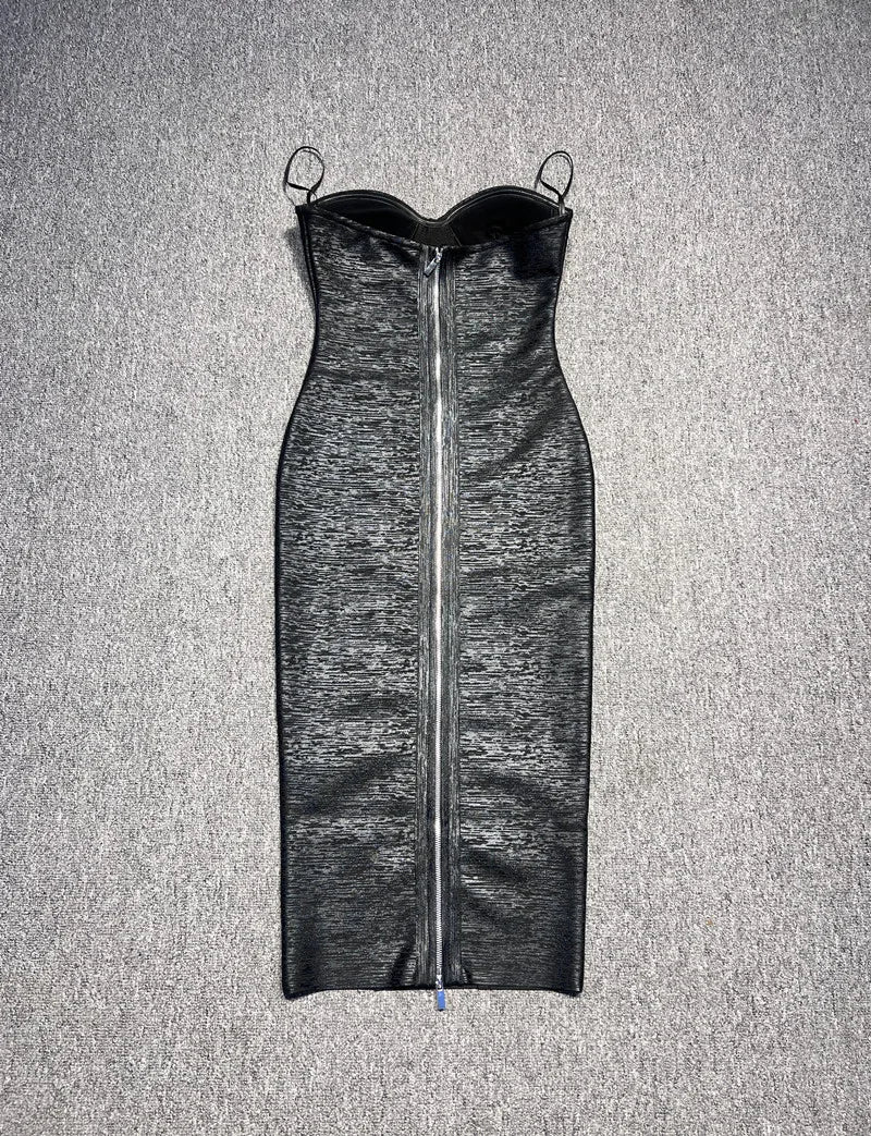 שמלת מידי דמוי עור - ג'יי