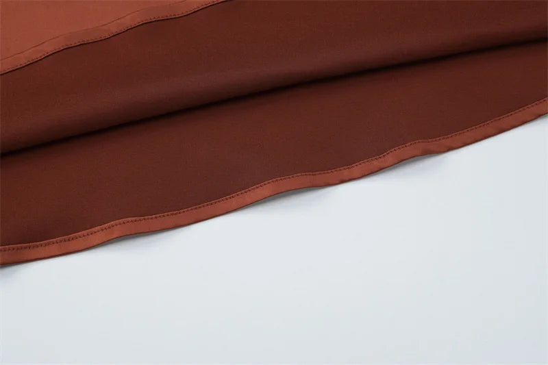 שמלת מקסי סטרפלס סאטן בעיטור צעיף תואם - טיראן