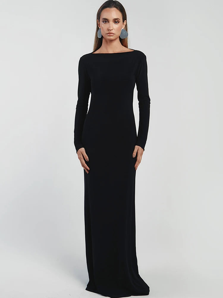 שמלת מקסי אלגנטית בעיצוב גב פתוח - אורנה